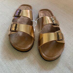 Lucky Brand Gold and Brown Kids Sandals